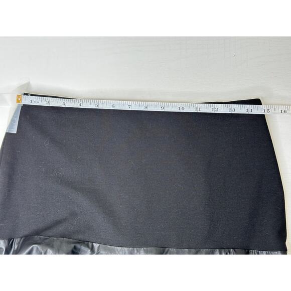 Halogen Fit and Flare Mini Skirt with Faux Leather Pleated Hem Black Size 4 - Picture 6 of 8